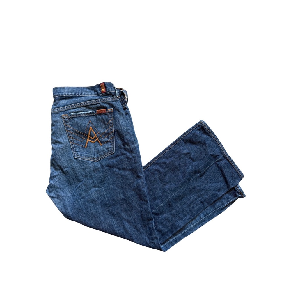 7 For All Mankind A Pocket Jeans Mens 38 Blue‎ Medium Wash Straight Leg T530061U